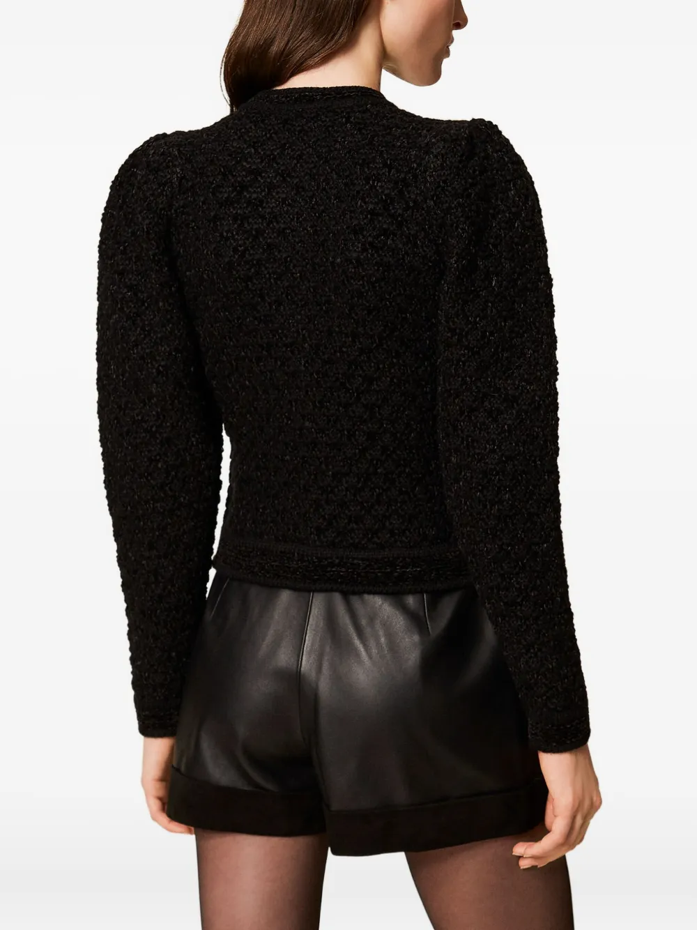 TWINSET Vest met pofmouwen en jacquard Zwart