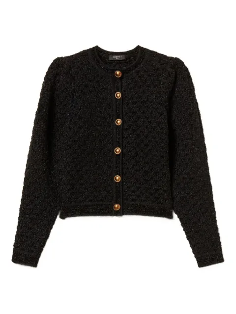 TWINSET puff-sleeve jacquard cardigan