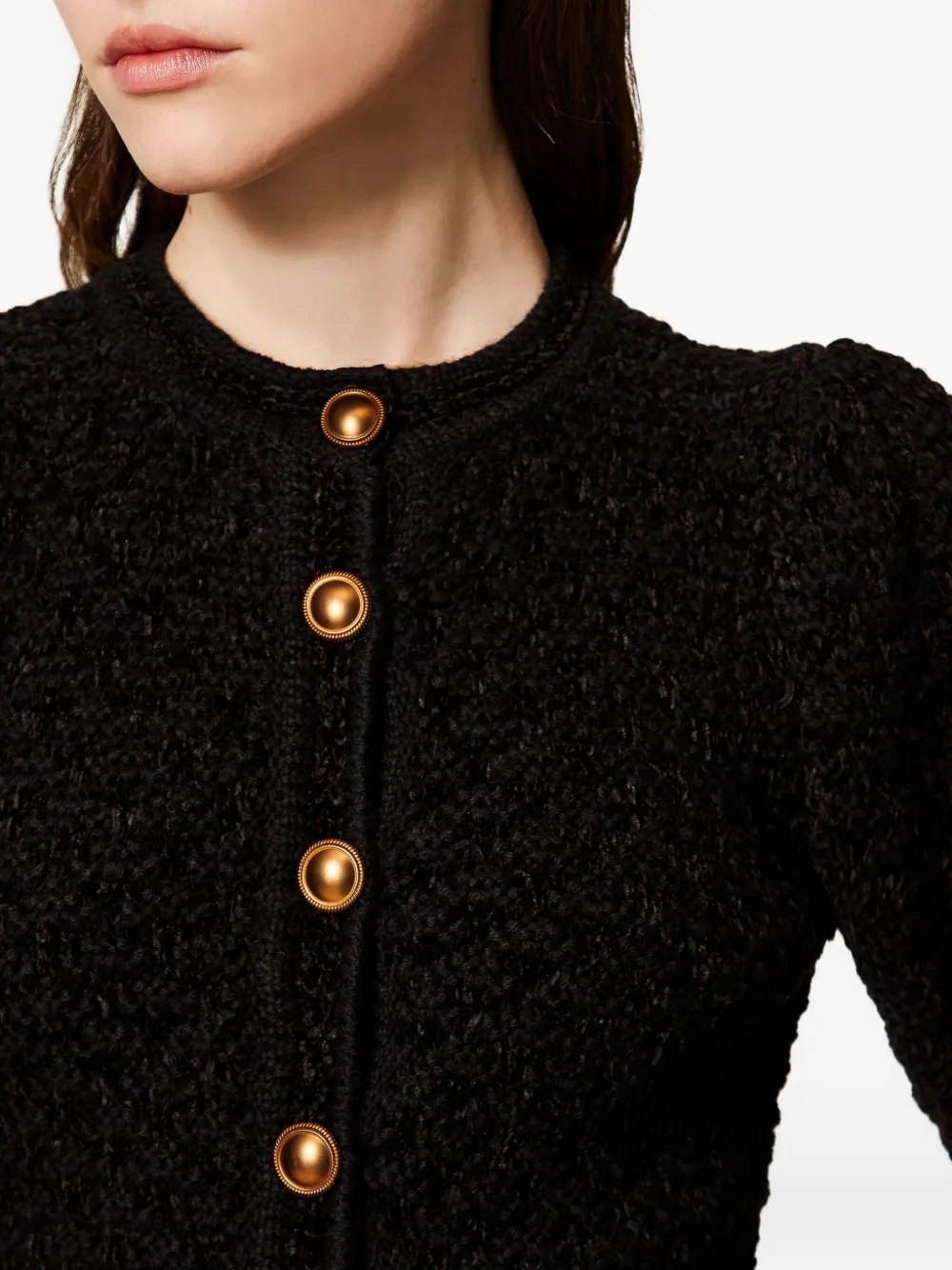 TWINSET Vest met pofmouwen en jacquard Zwart