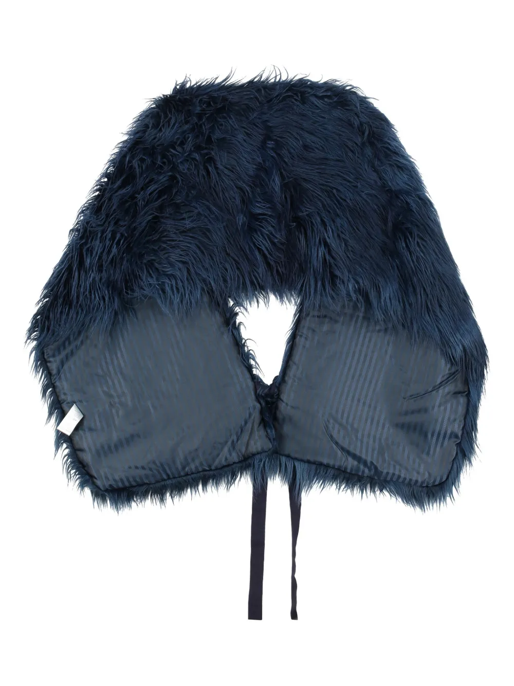 Stella Jean Faux-fur Tie Scarf In Blue