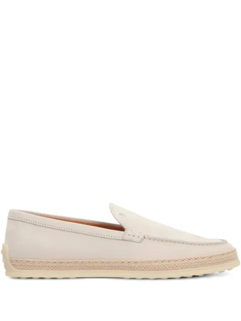 Tod's leather rope-trimmed-sole loafers 