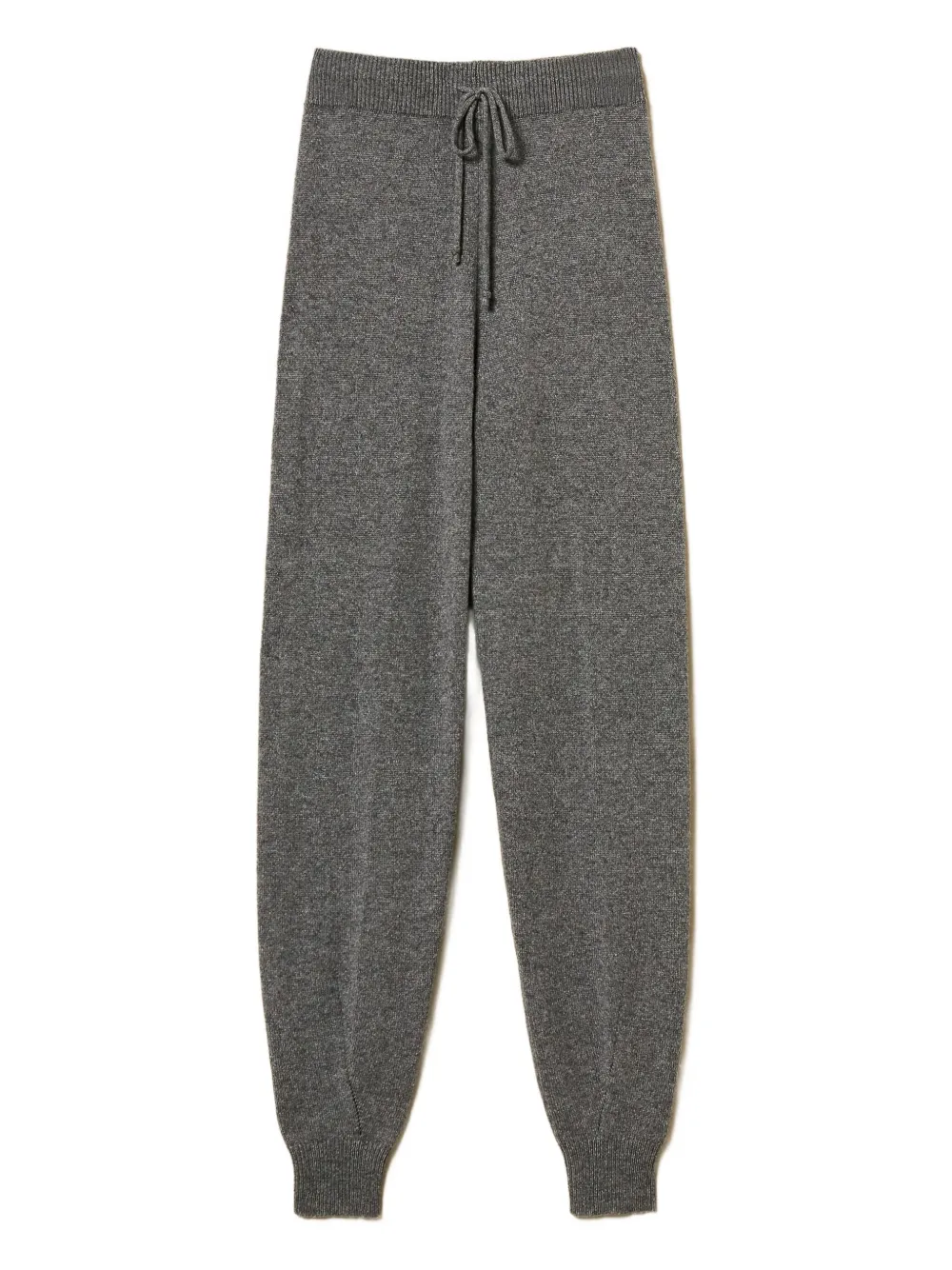 Twinset Knitted Drawstring-waist Pants In Gray