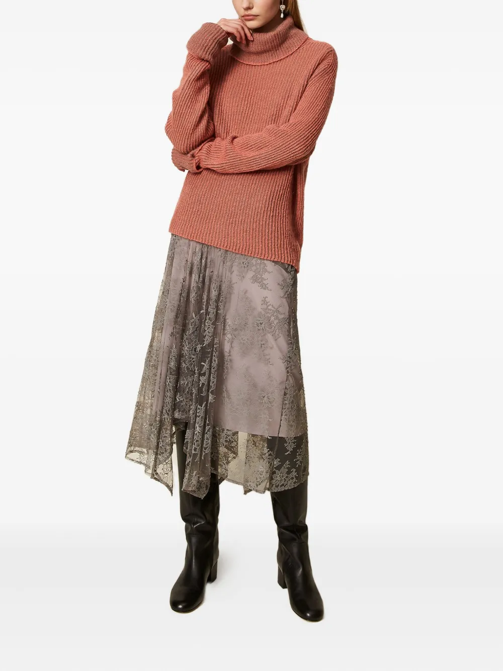 TWINSET ribbed turtleneck jumper | Knitted Sweaters | Image 2