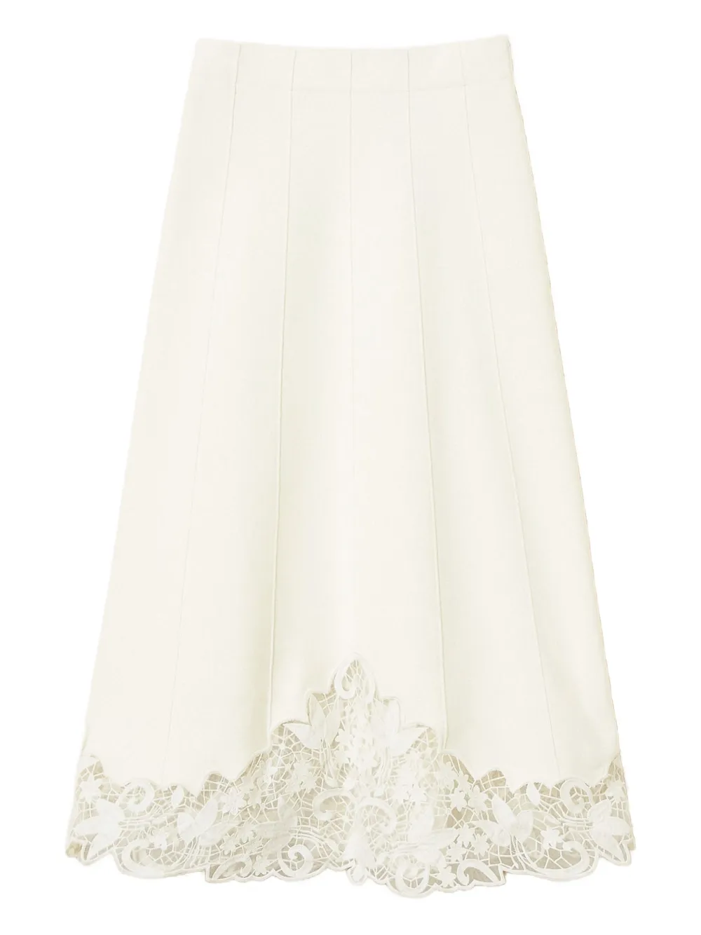 TWINSET lace-trimmed midi skirt | White | Image 1