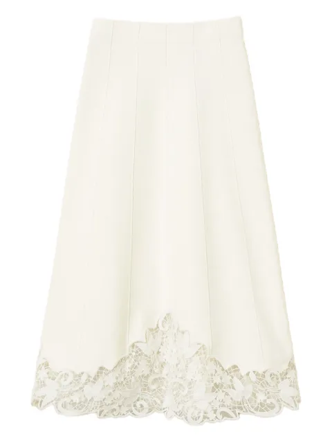 TWINSET lace-trimmed midi skirt