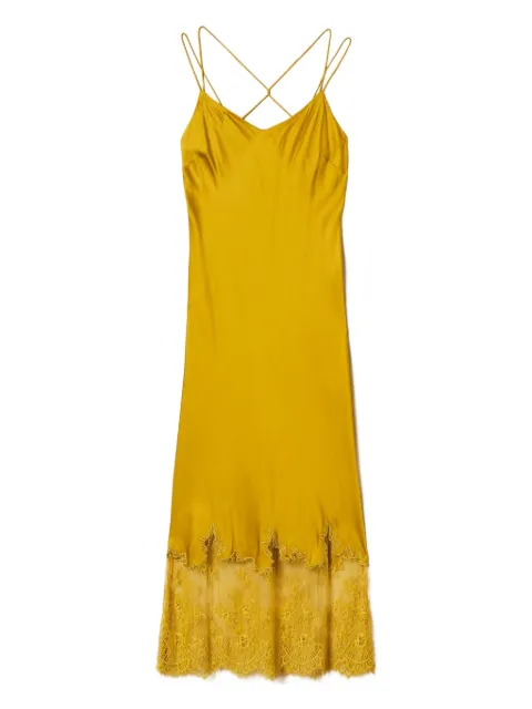TWINSET Slip dress de cetim com renda