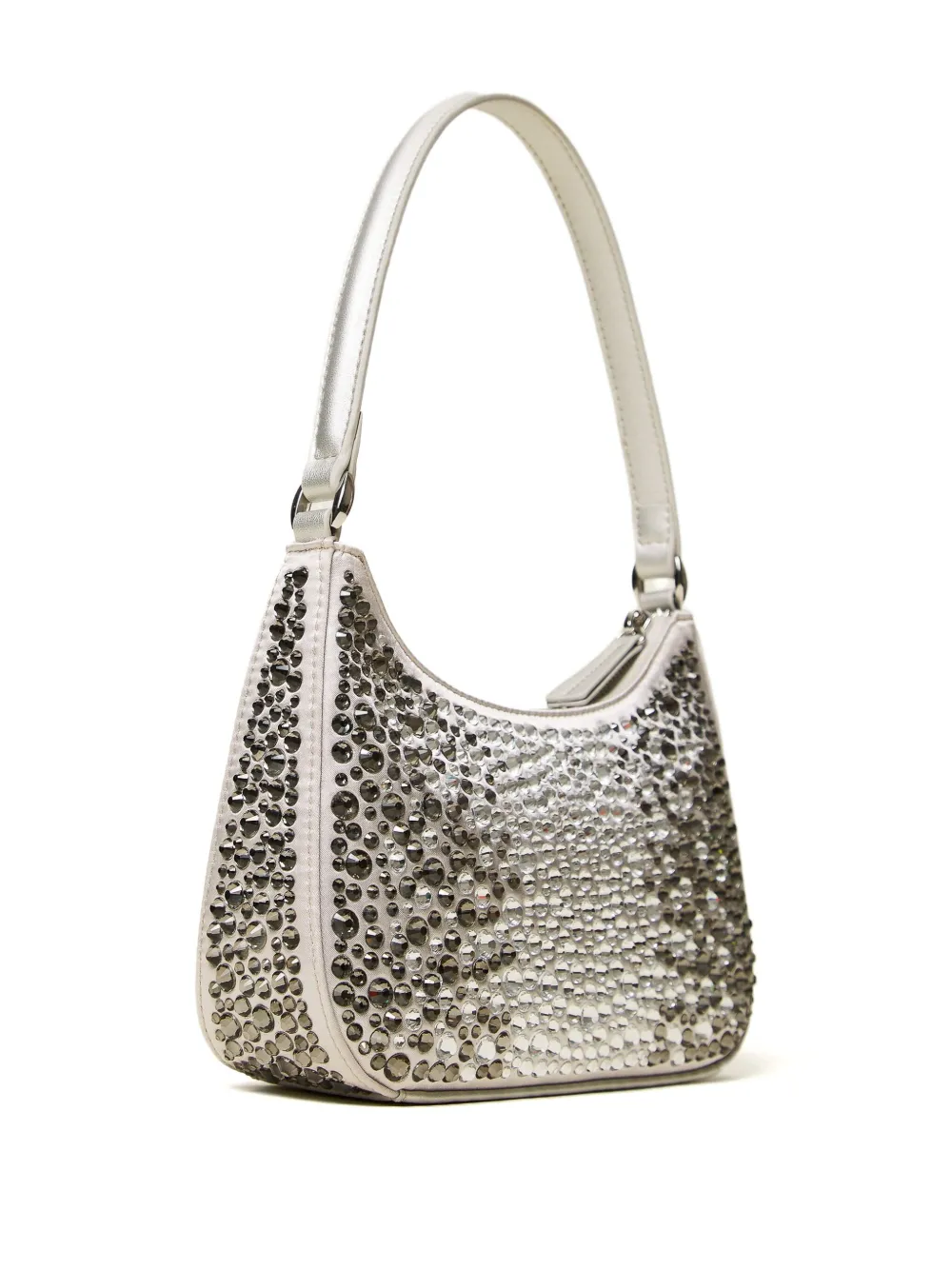 TWINSET crystal-embellished half-moon shoulder bag - Wit
