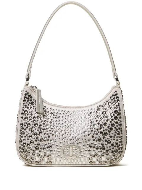 TWINSET crystal-embellished half-moon shoulder bag