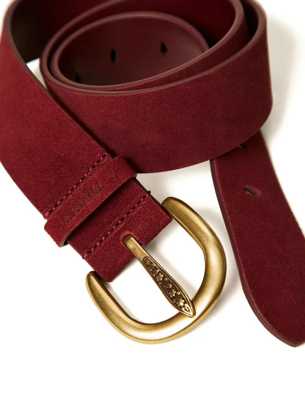 Twinset Suede Buckle Belt In Red