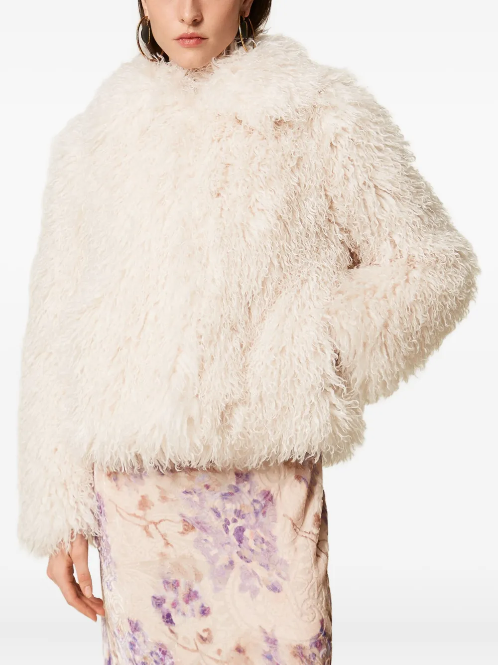 Twinset Faux-fur Jacket In White