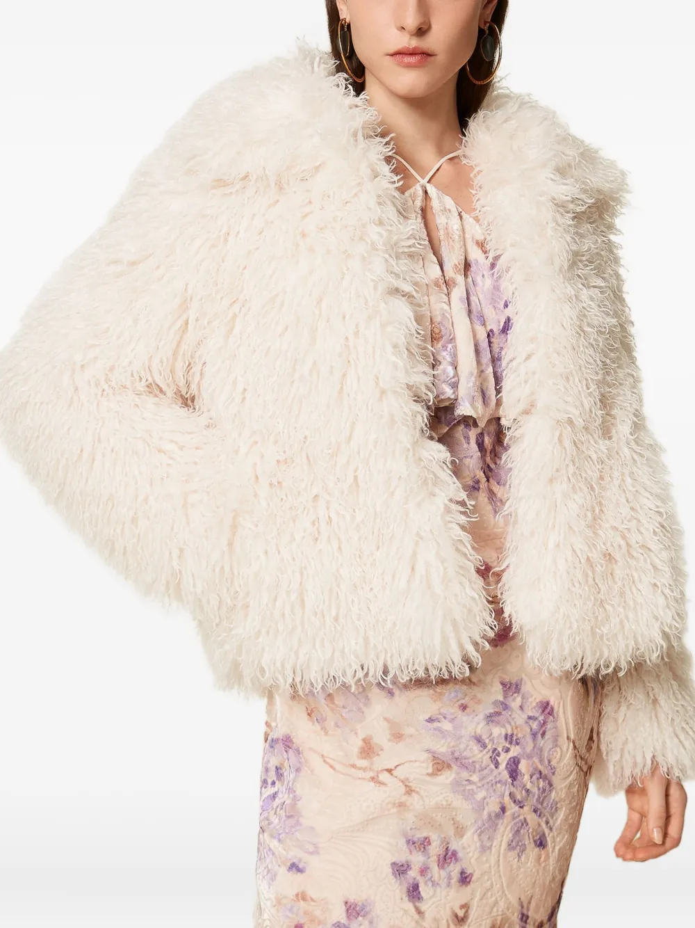 Twinset Faux-fur Jacket In White