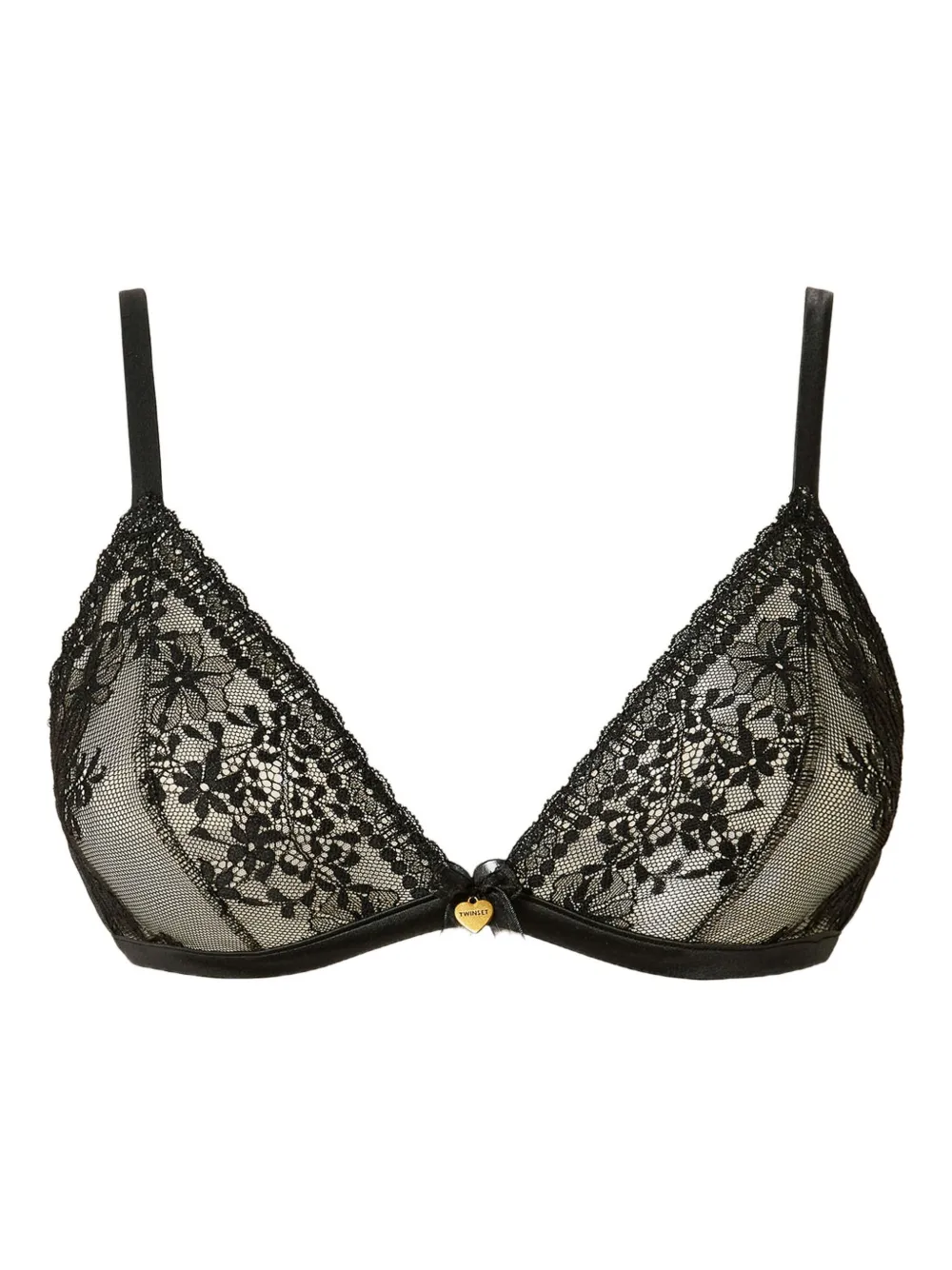 Twinset Lace Triangle Bra In Black