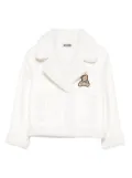 Moschino Kids teddy-patch fleece jacket - White