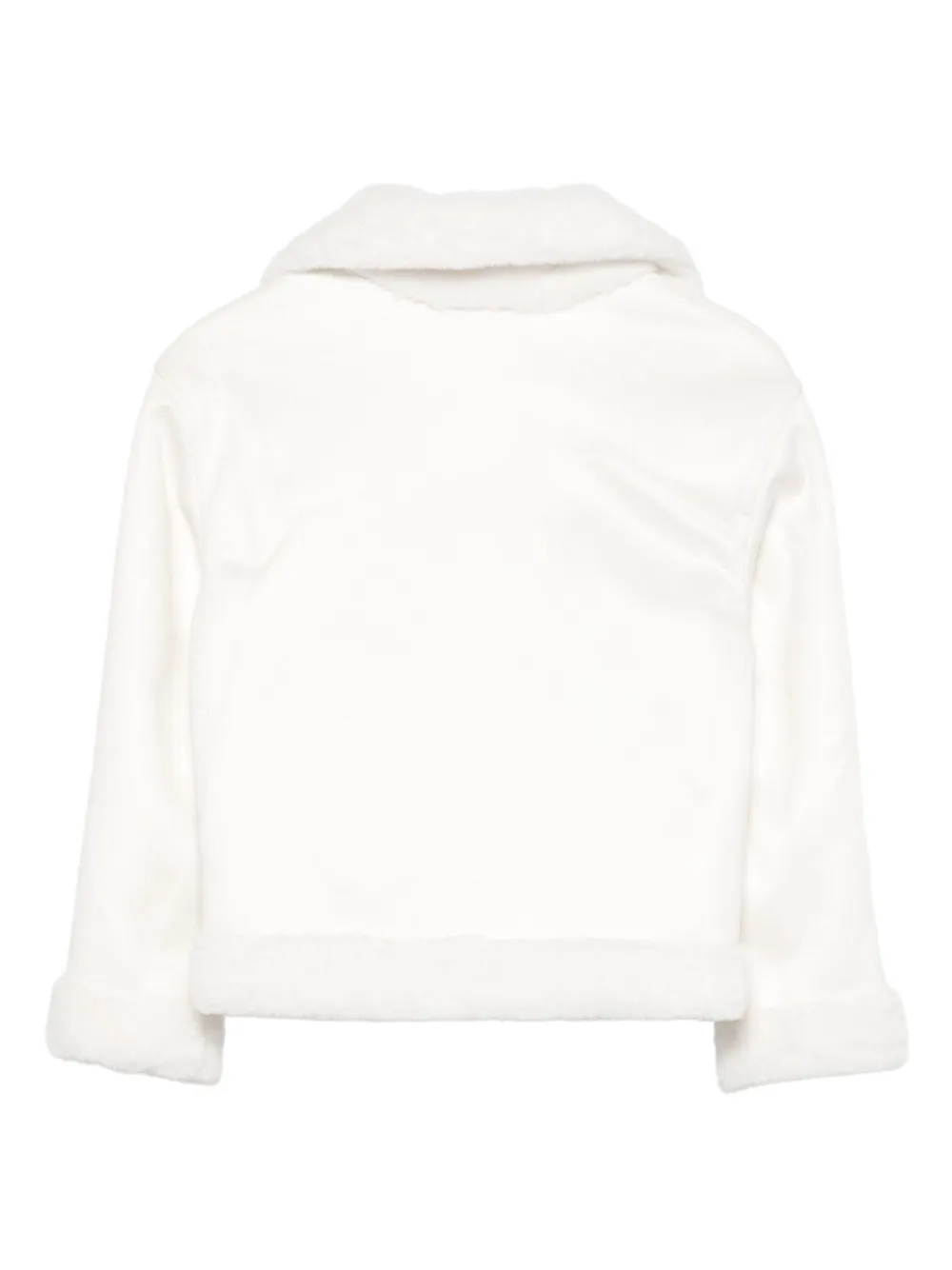 Moschino Kids Fleece jack met teddy-patch Wit