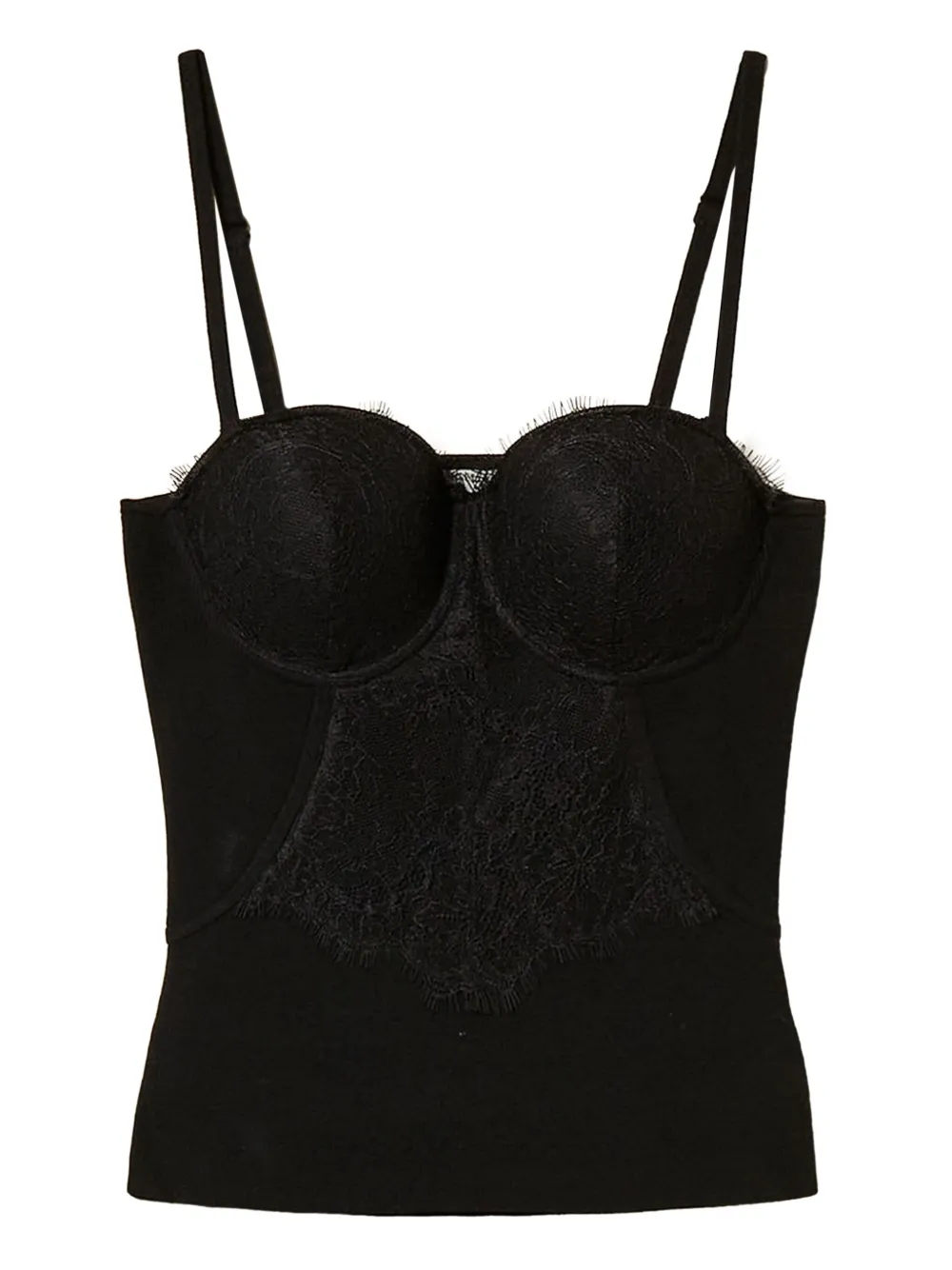 TWINSET Blusa de renda com decote coração | Preto | Image 1