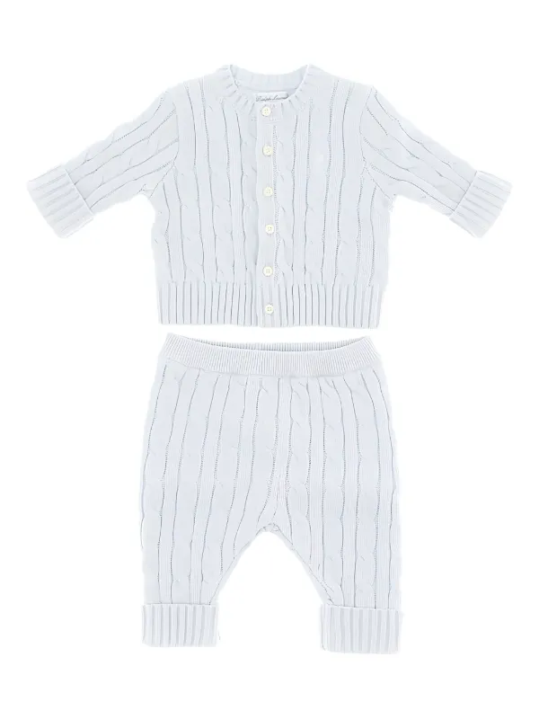 Polo Ralph Lauren ケーブルニット 2点セット M POLO RALPH LAUREN KIDS ケーブルニット セット | ブルー | FARFETCH JP