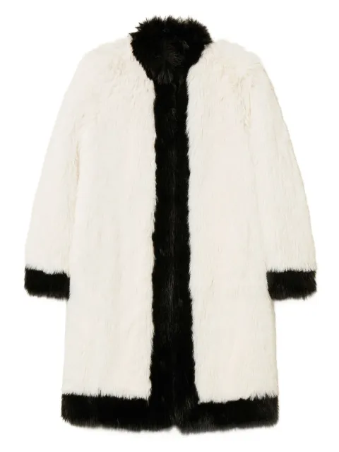 TWINSET two-tone faux-fur coat