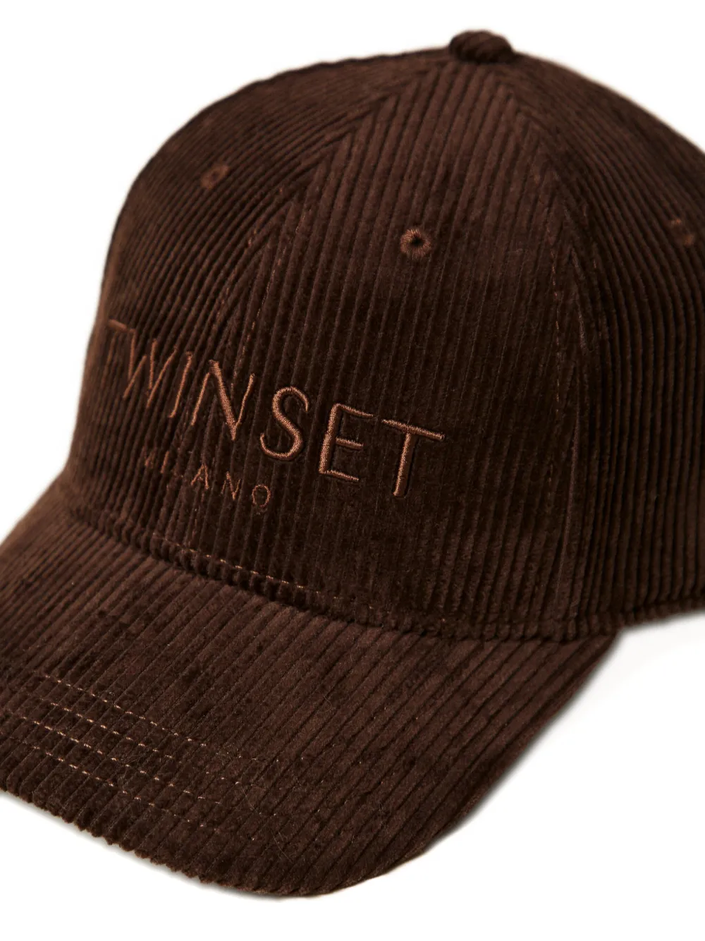 Twinset Casquette De Baseball En Velours In Brown