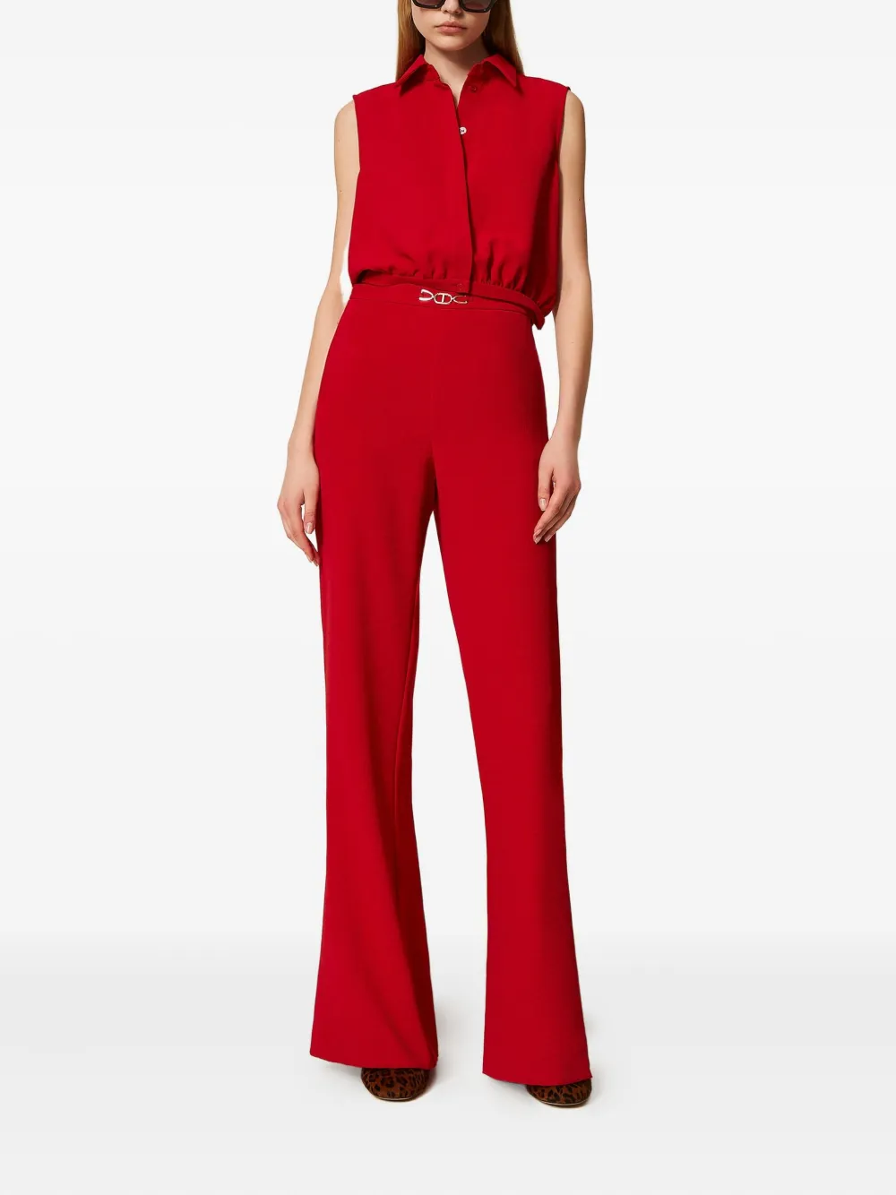 TWINSET Mouwloze jumpsuit - Rood