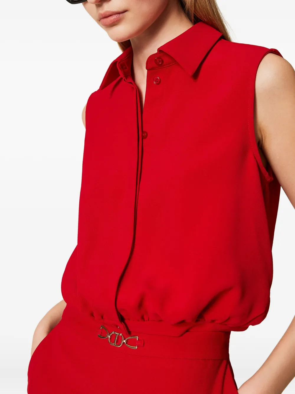 TWINSET Mouwloze jumpsuit Rood