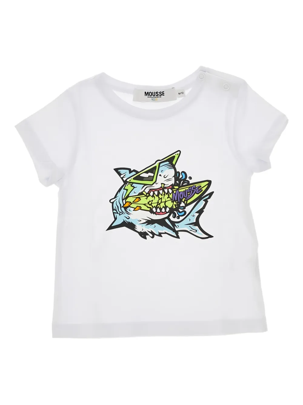 mousse dans la bouche shark-graphic T-shirt - Grigio