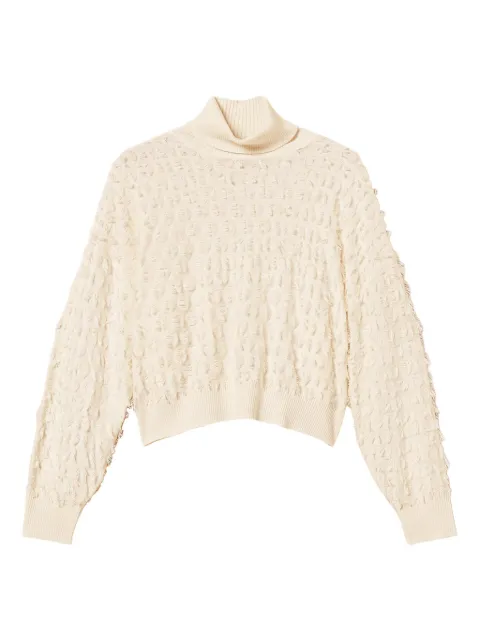 TWINSET turtleneck fringe sweater 