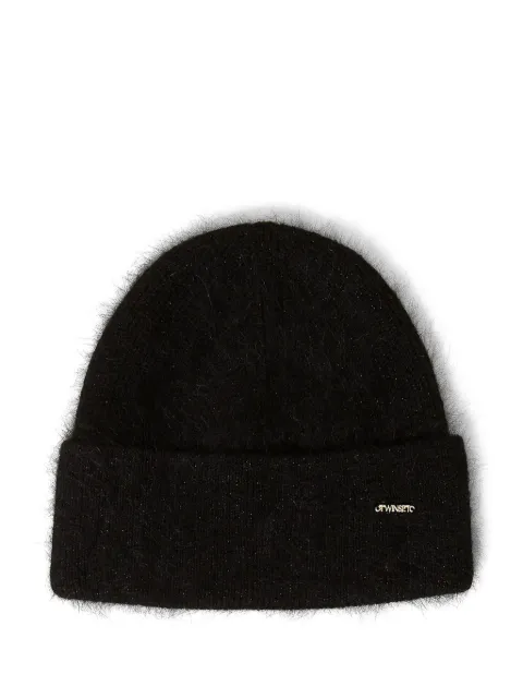 TWINSET logo-plaque beanie