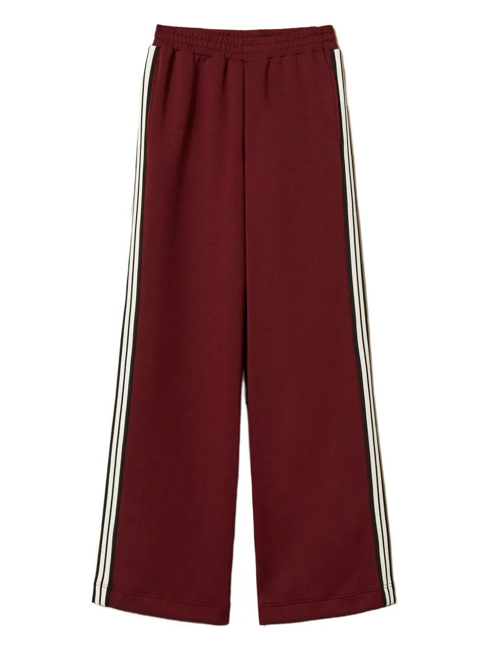 Twinset Elasticated Side-stripe Track Pants In Burgundy