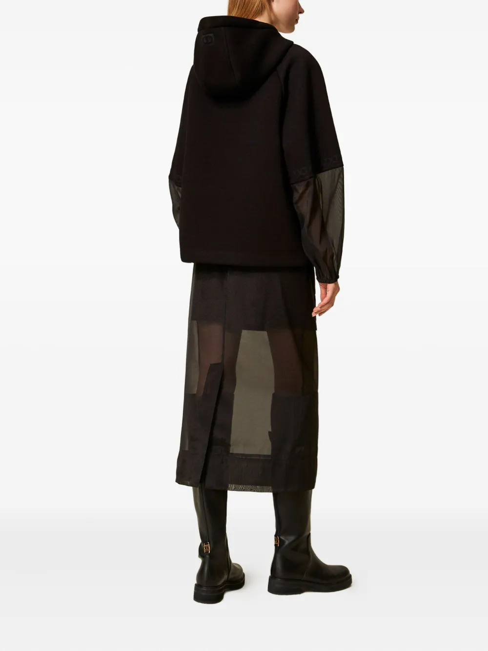 TWINSET Midi-rok met elastische taille 00006 Black
