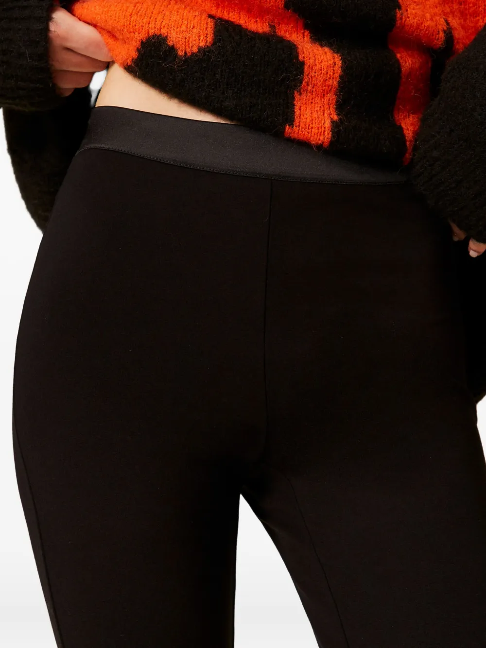 TWINSET Broek met satijnen tailleband Zwart