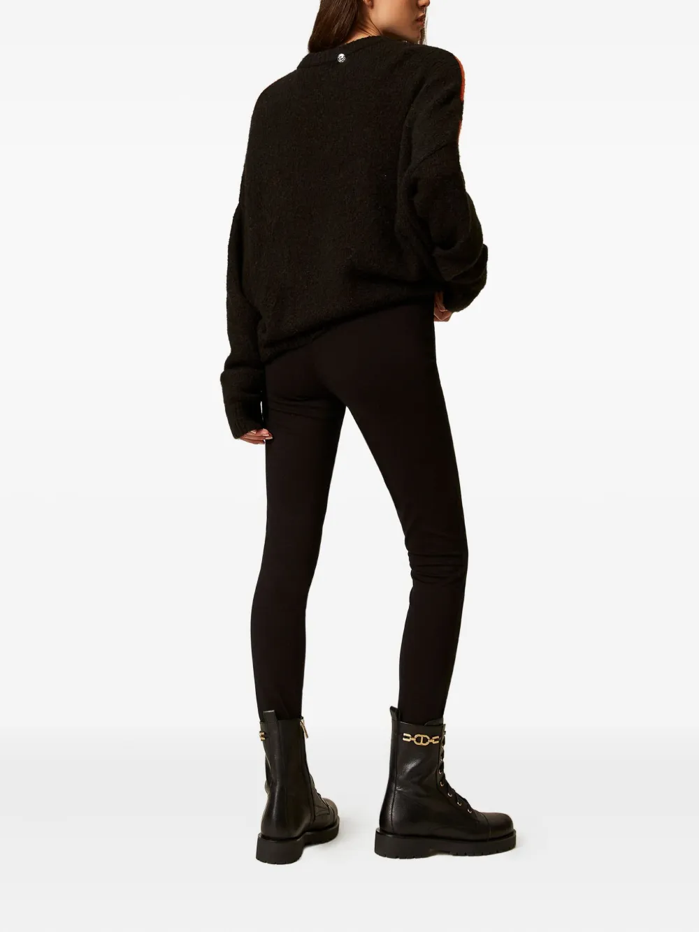 TWINSET Broek met satijnen tailleband Zwart