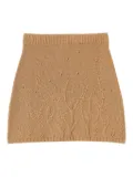 TWINSET floral-embroidered knitted mini skirt - Brown