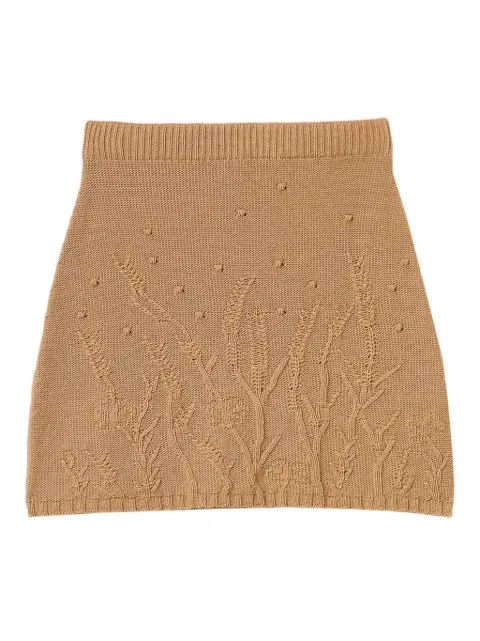 TWINSET floral-embroidered knitted mini skirt