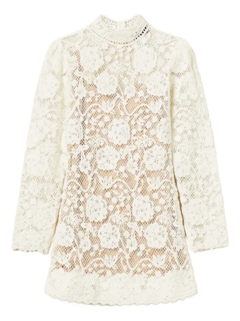 TWINSET vestido corto de crochet floral