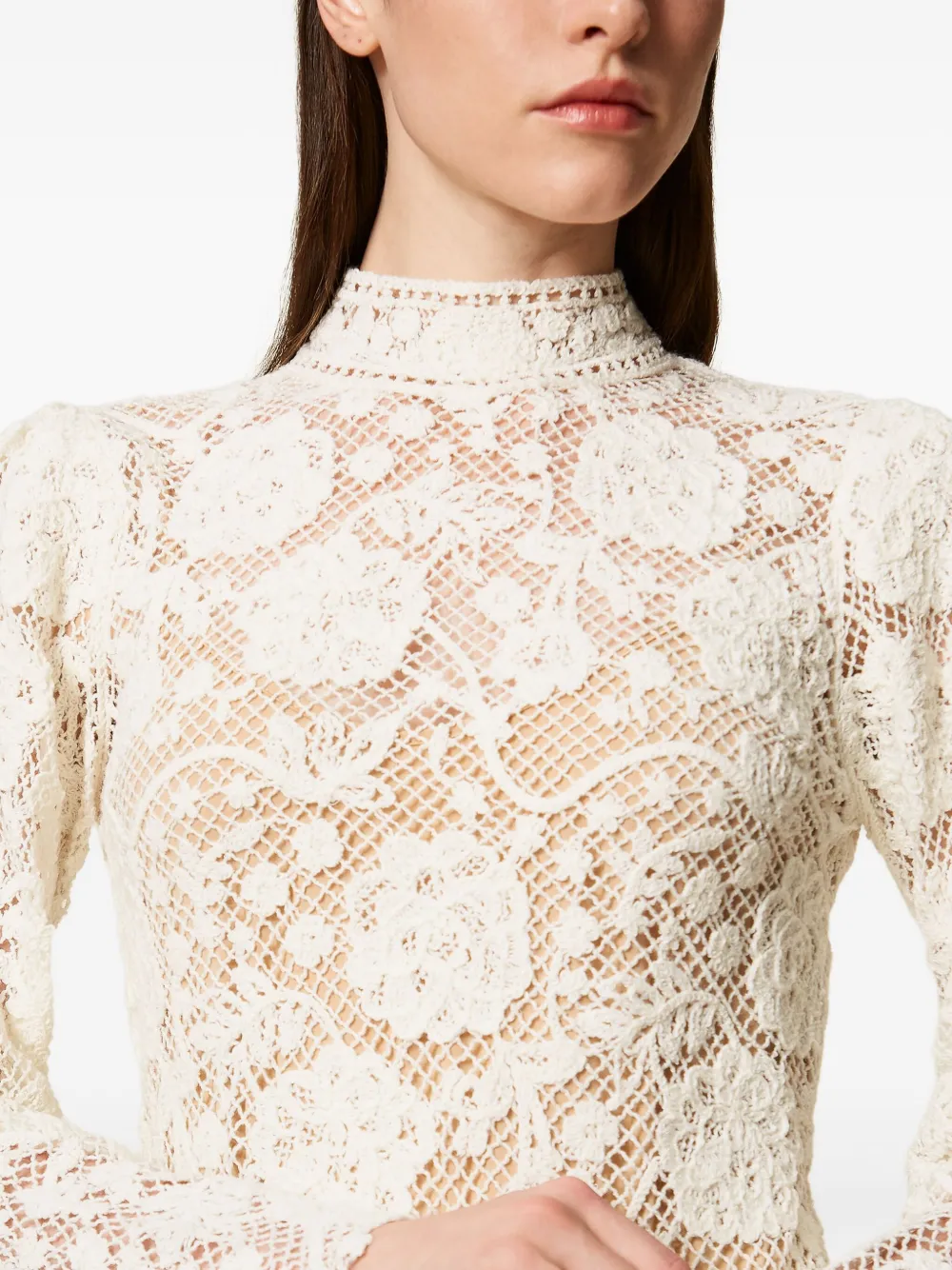 TWINSET Gehaakte mini-jurk Wit