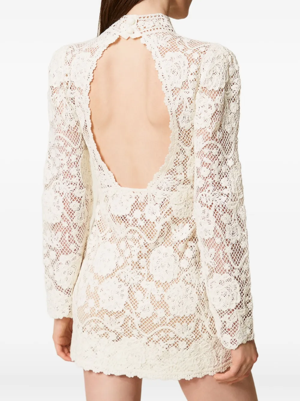 TWINSET Gehaakte mini-jurk Wit