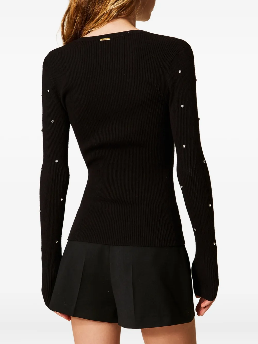 TWINSET Verfraaid vest met knopen Zwart