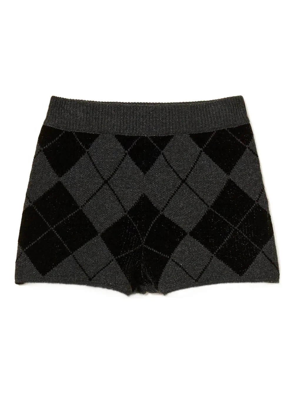 TWINSET diamond-pattern knit shorts | Black | Image 1