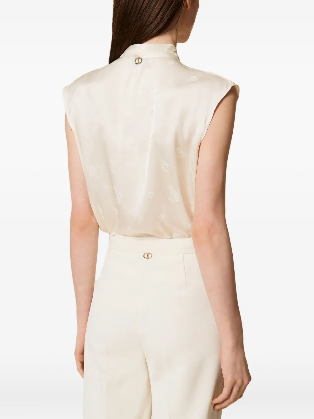 TWINSET Satijnen shirt Beige