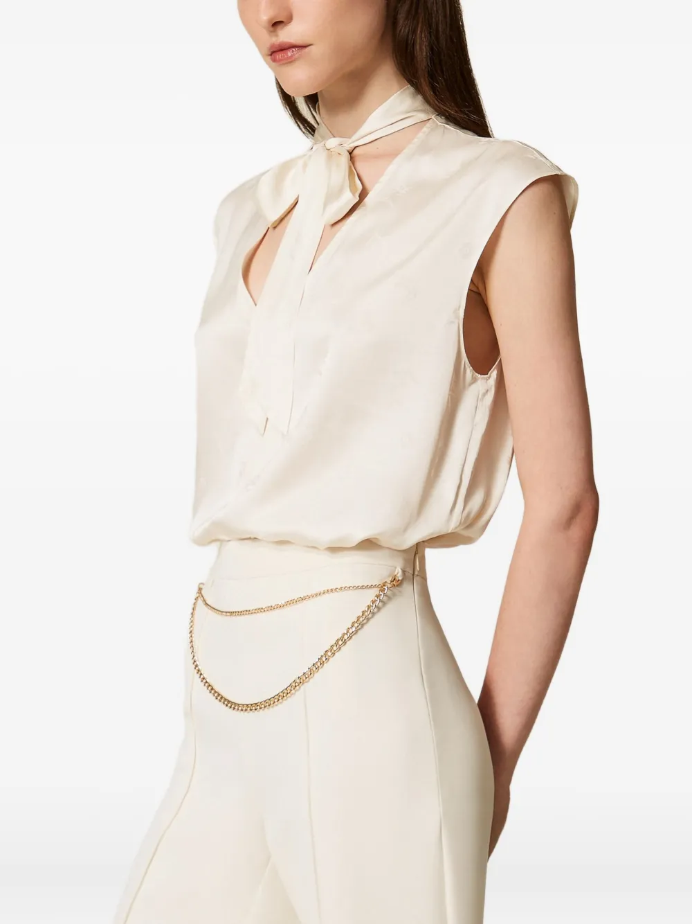 TWINSET Satijnen shirt Beige