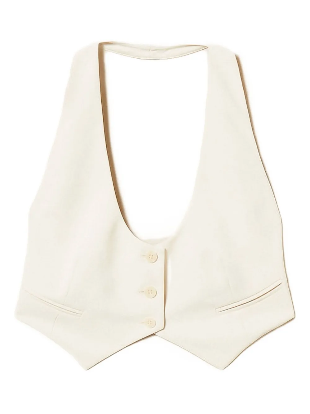 Twinset Halter-neck Button Waistcoat In White