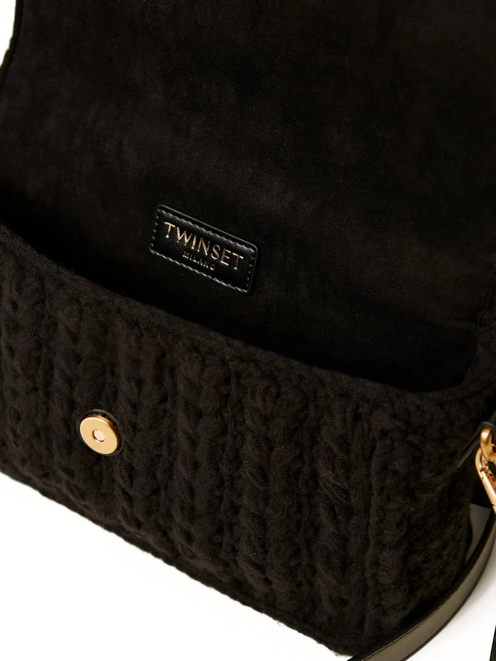 TWINSET Boekentas met logoplakkaat en franje Zwart