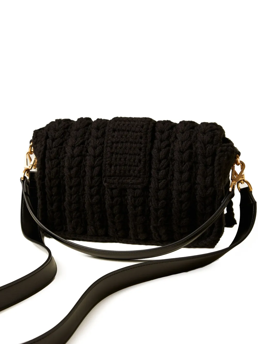 TWINSET Boekentas met logoplakkaat en franje Zwart