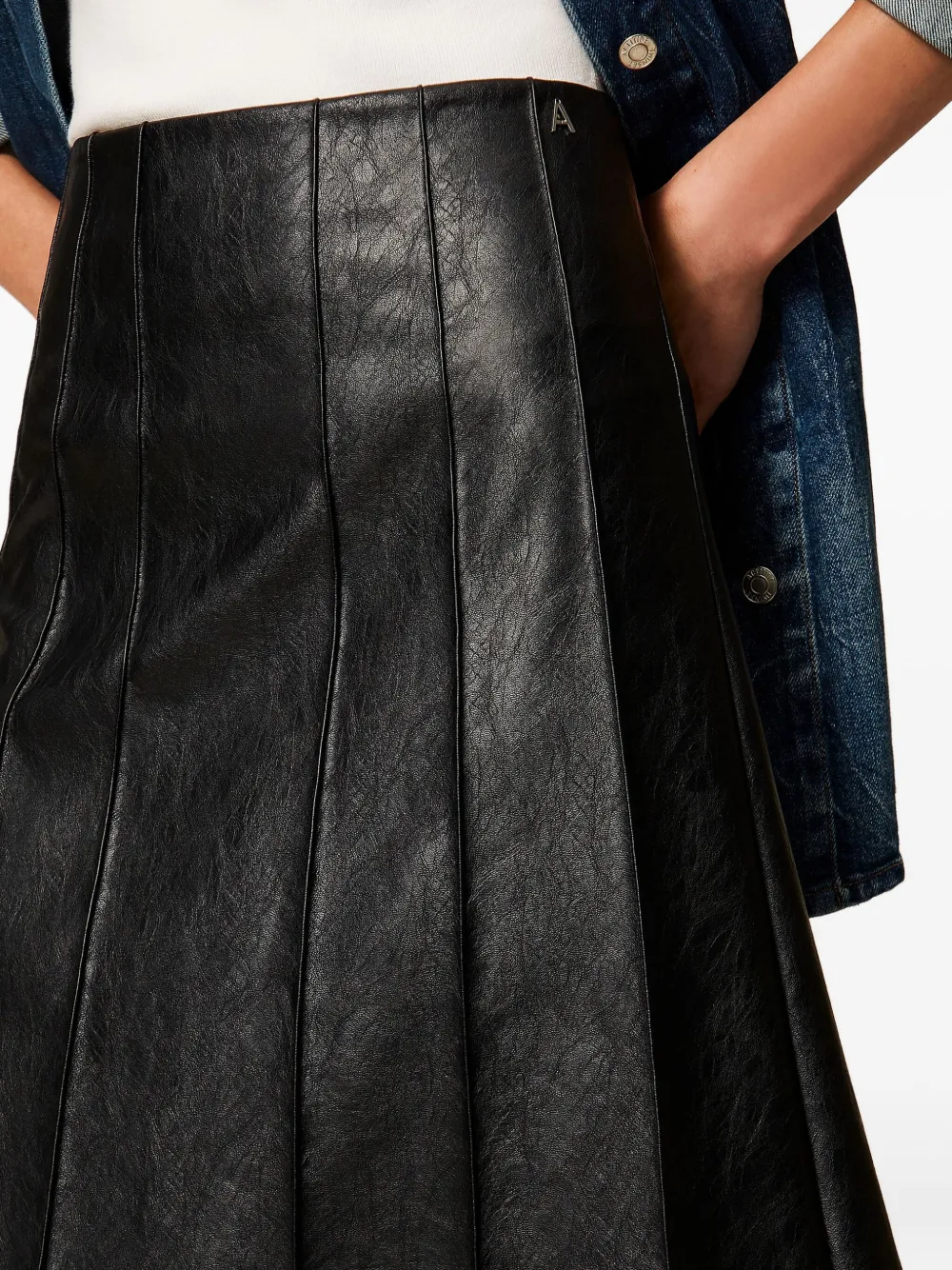 TWINSET Midi-rok met geplooid effect Zwart