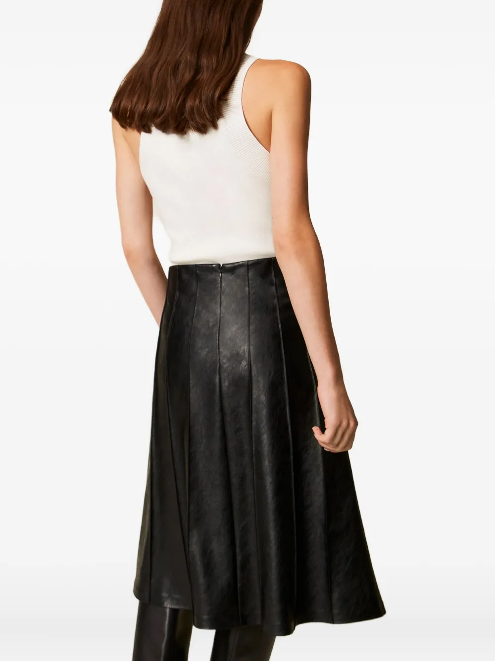 TWINSET Midi-rok met geplooid effect Zwart