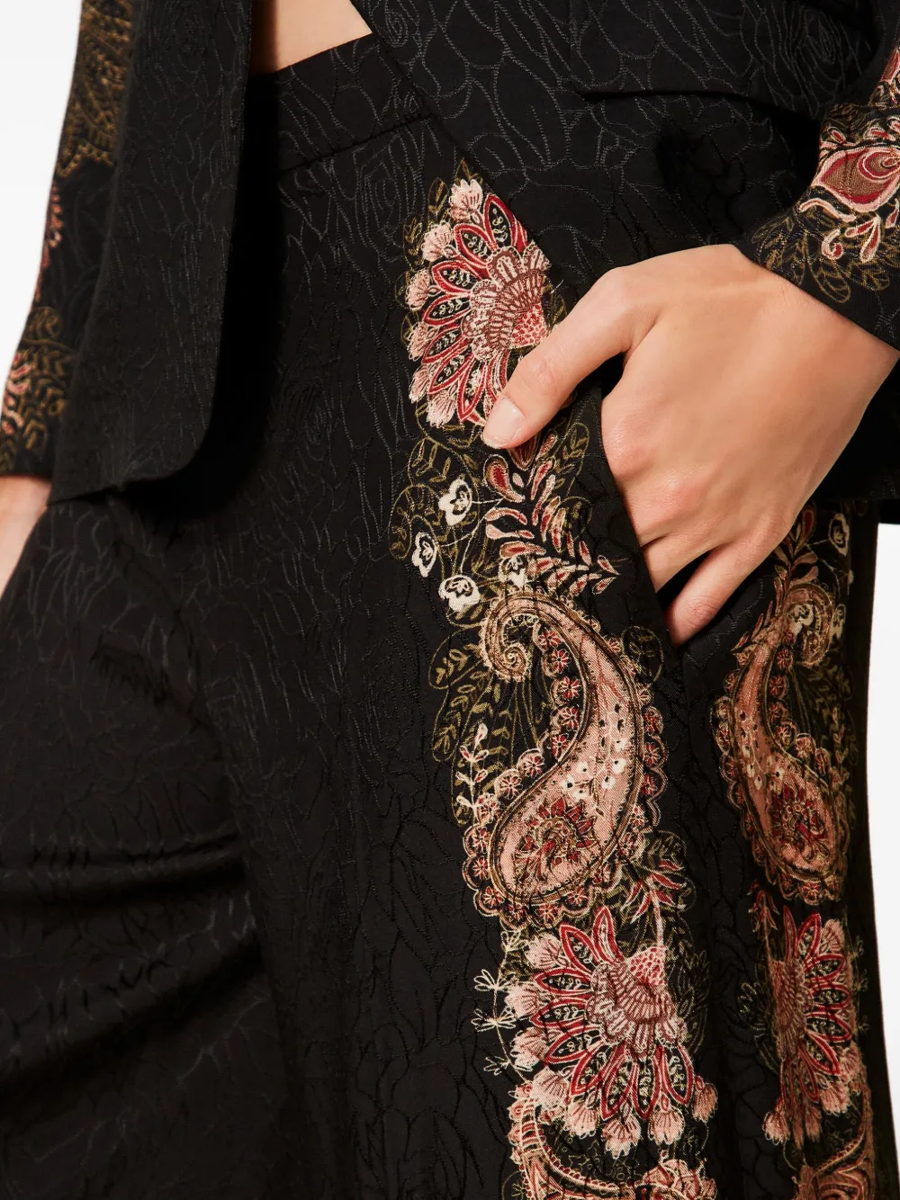 TWINSET Broek met paisley-print Zwart
