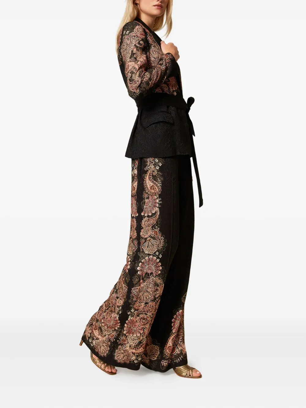 TWINSET Broek met paisley-print Zwart
