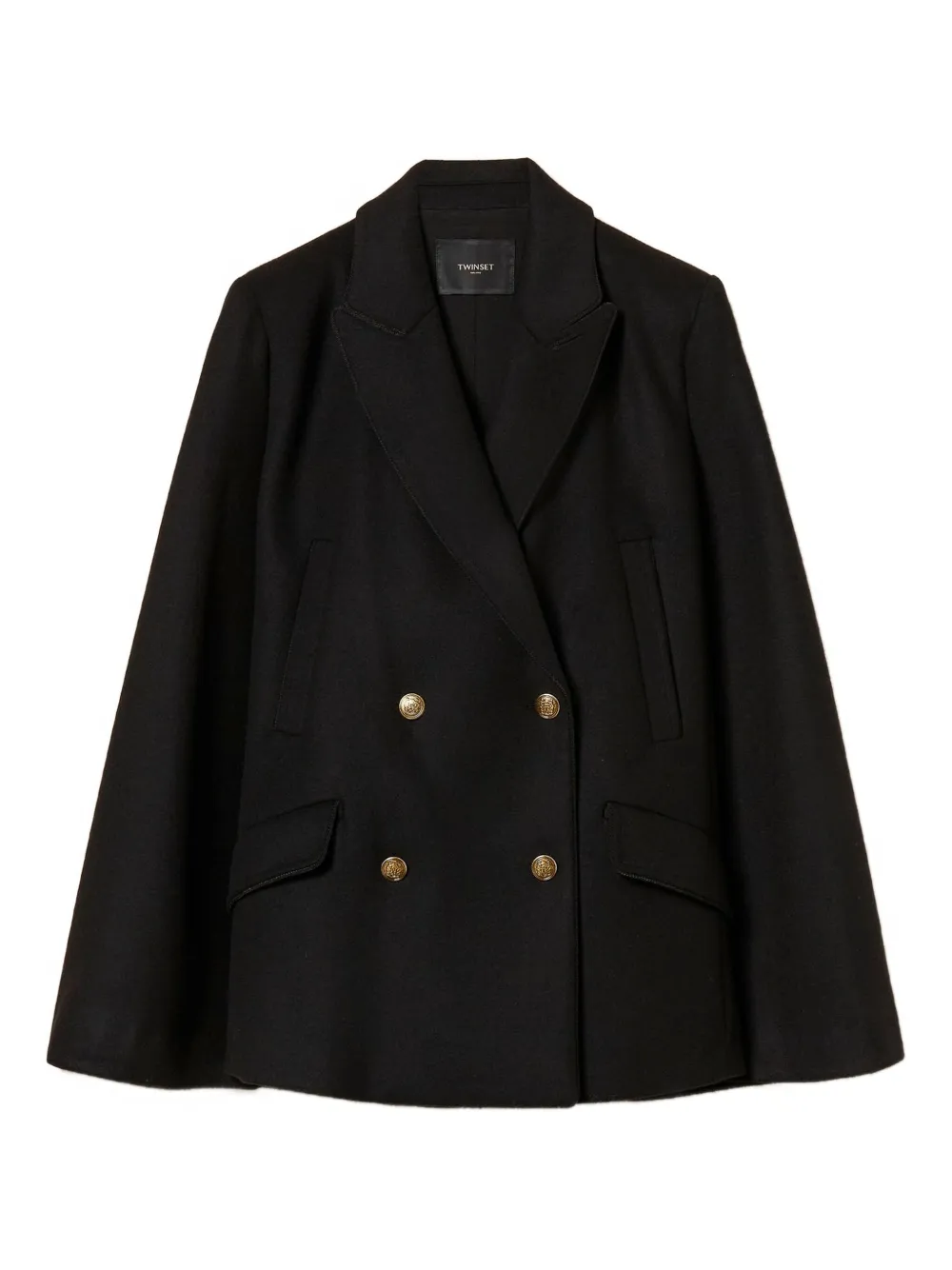 TWINSET wool-blend double-breasted coat | Black | Image 1