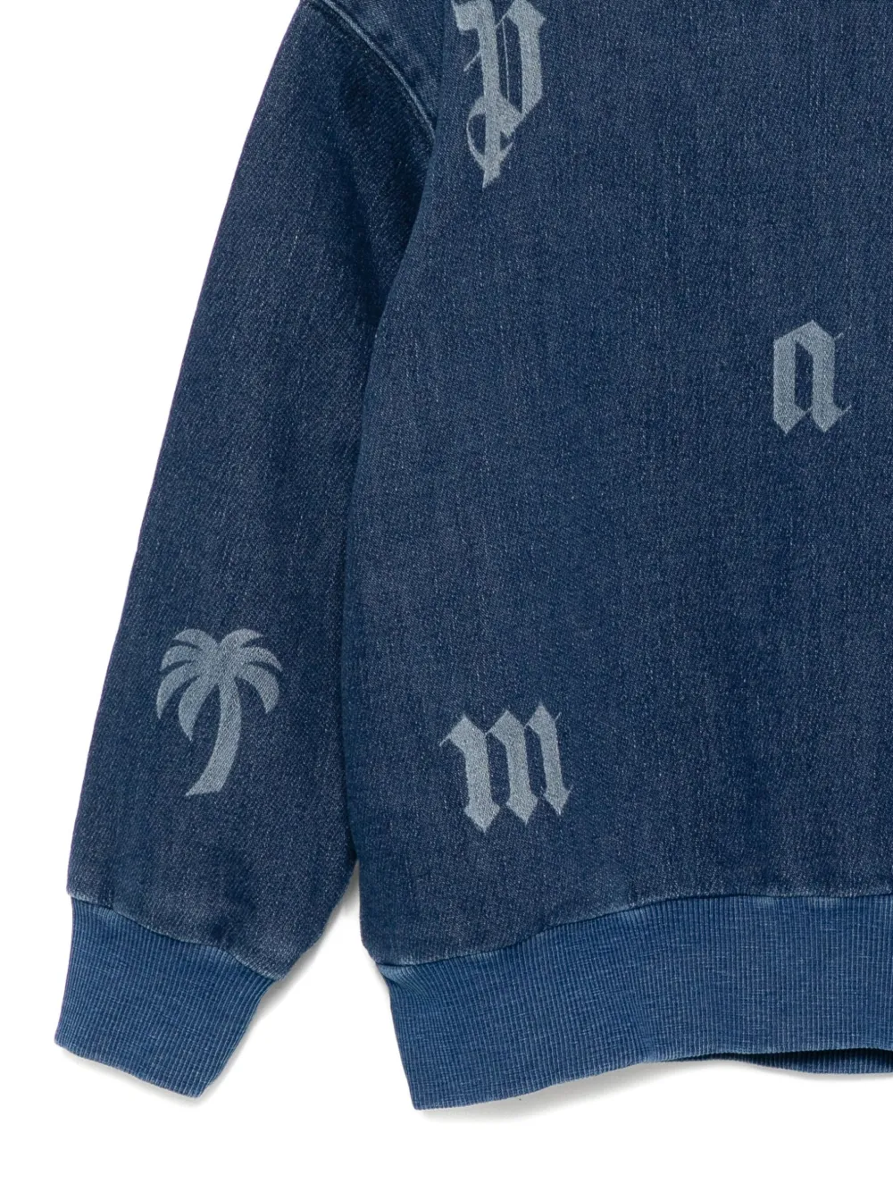 Palm Angels Kids Hoodie met logo Blauw