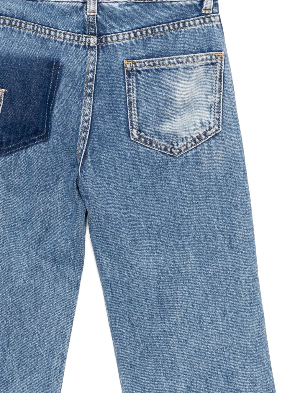 Palm Angels Kids Jeans met geborduurd logo Blauw